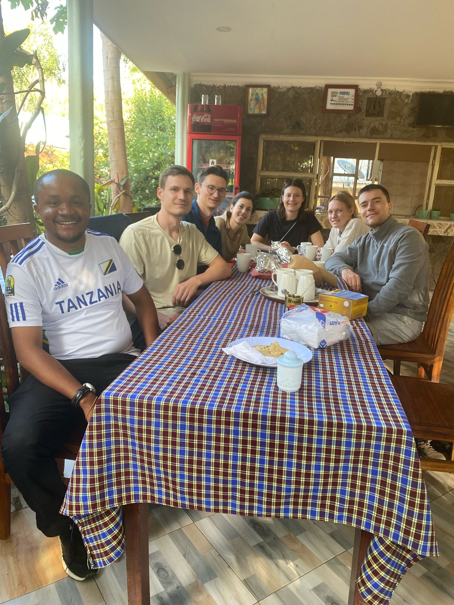 The owner of the Tourism Company of PROCEEDING ADVENTURES LIMITED Mr.Fred Elihuruma Mkonyi when he was positioned him self with our dear customers at BEAUTIFUL LAKE NATRON CAMPSITE.